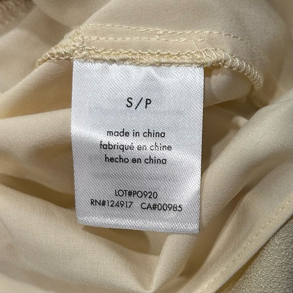 NWT WeWoreWhat Long Sleeve Tiered Mini Dress Crinkle Chiffon Wheat Beige Size S - Picture 5 of 10